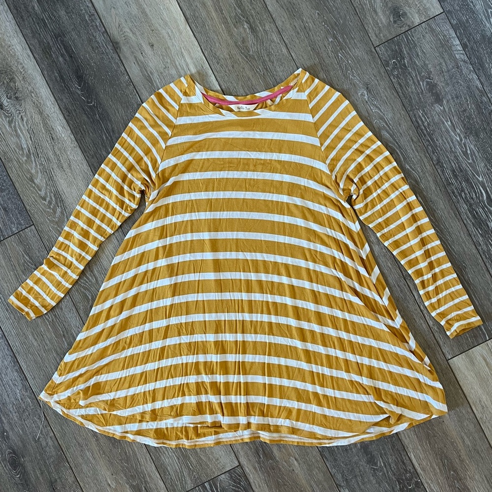 Matilda Jane Walking On Sunshine Striped Long Sleeve Tunic NWOT